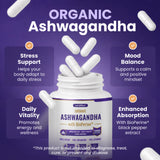 nutriEffect® Organic Ashwagandha 1200 mg with BioPerine® – Stress, Mood & Daily Vitality Support – 60 capsules NE nutriEffect