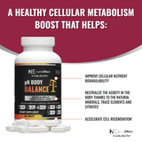 pH Body Balance - Alkaline Diet Support, pH Defense, Neutralize Acid - 180 Tablets - NE nutriEffect - Vitamins & Supplements