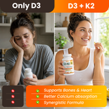 Vitamin D3 K2 Supplement 5000 IU + MK-7 – Bone, Heart & Immune Support | 60 Softgels NE nutriEffect