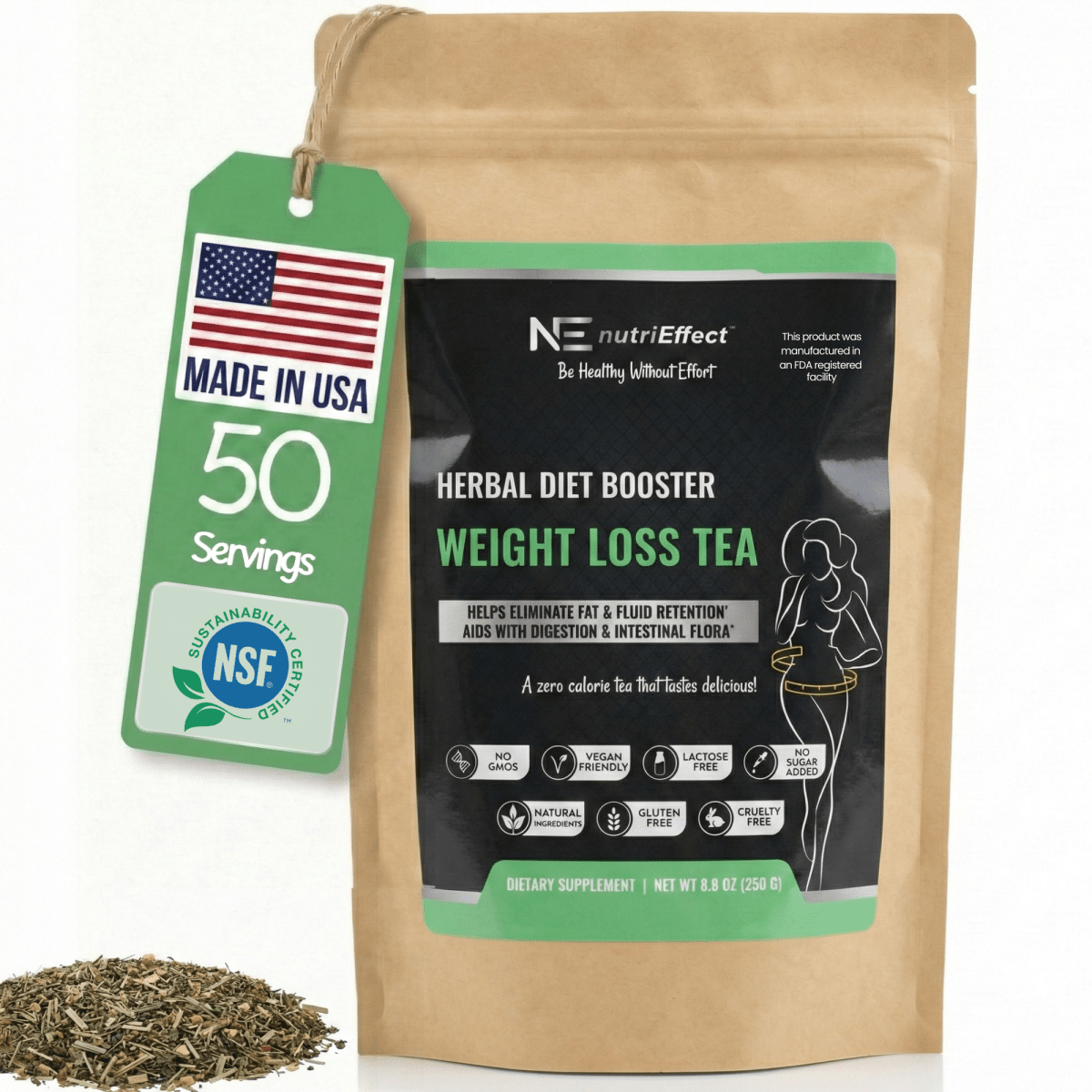 Natural Weight Loss Tea To Lose Stomach Fat, Reduce Bloating,Cleanse and Detox - 8.8 Oz (250 Grams)