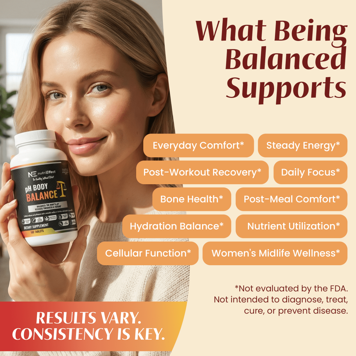 pH Body Balance Multi Mineral tablets to Support Alkaline & Cellular Metabolism Boost - 180 Tablets - NE nutriEffect - Vitamins & Supplements