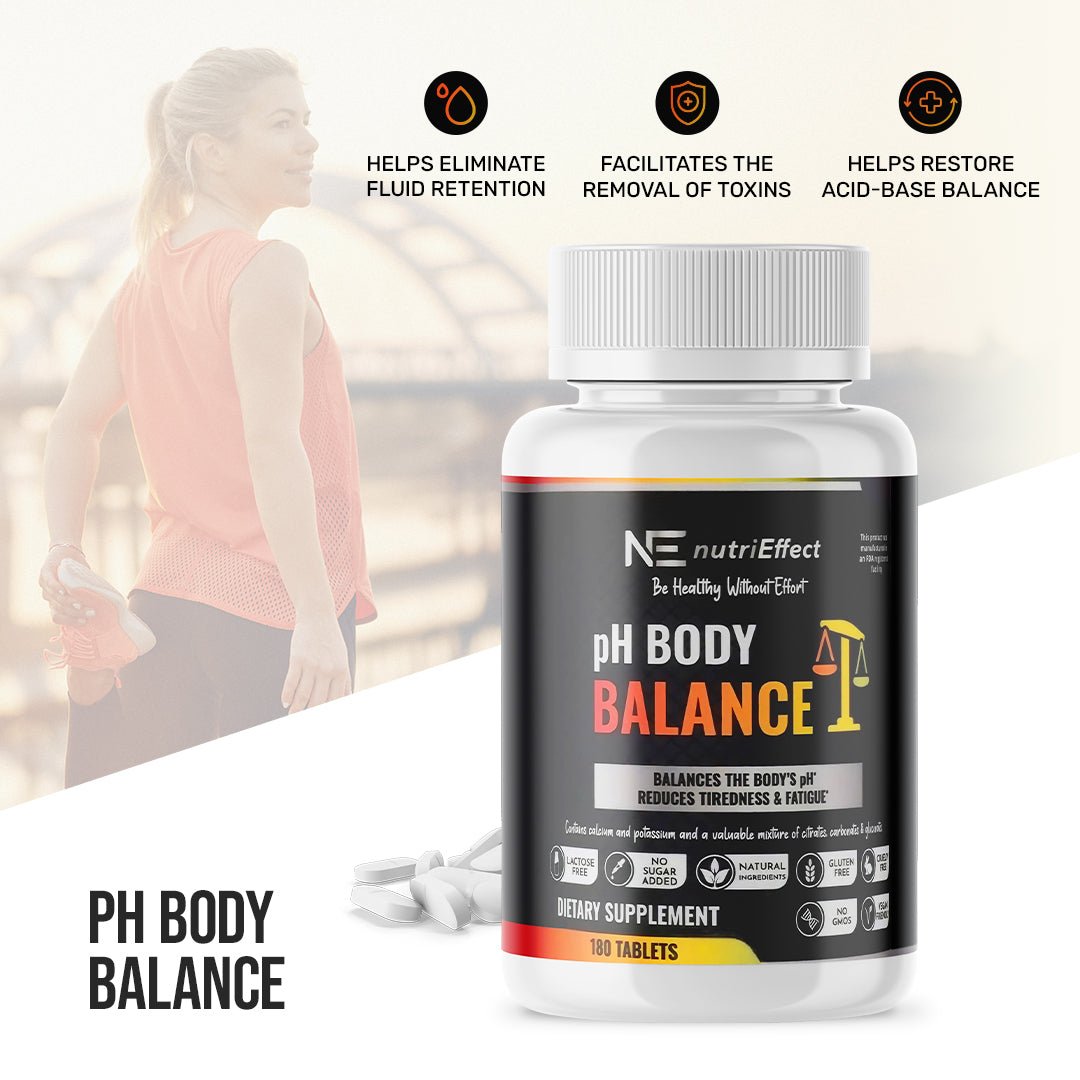 pH Body Balance tablets to Support Alkaline Balance and Cellular Metabolism Boost - 180 Tablets - NE nutriEffect - Vitamins & Supplements