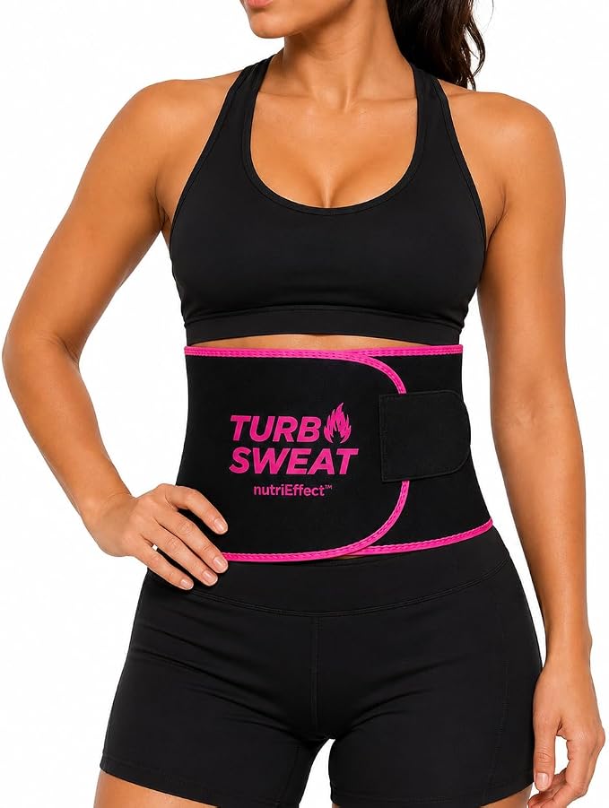 Turbo Sweat Waist Trimmer – Sweat Boosting Waist Belt with Free Mesh Wash Bag | Latex-Free Neoprene - NE nutriEffect - apparel
